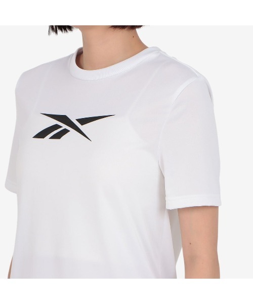 Reebok（リーボック）の「ロゴ トレーニング Tシャツ / CASIDY CORE SS TOP（Tシャツ/カットソー・レディース・ブラック/パープル・MEDIUM/SMALL/X-SMALL）」の6枚目の写真