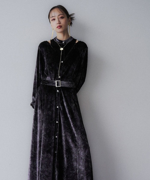 HARE（ハレ）の「2WAYペイズリーベロアワンピース(HARE)（ワンピース・レディース・ブラック/グレー・FREE）」の14枚目の写真