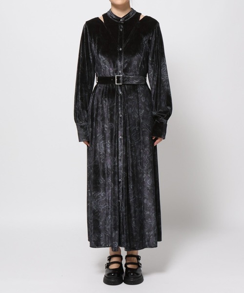 HARE（ハレ）の「2WAYペイズリーベロアワンピース(HARE)（ワンピース・レディース・ブラック/グレー・FREE）」の10枚目の写真