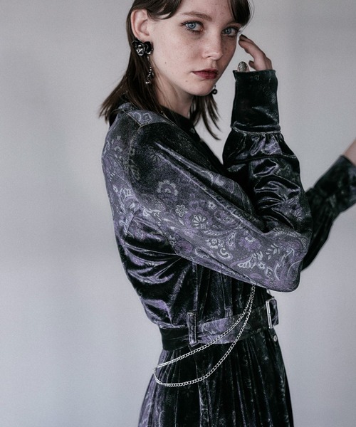 HARE（ハレ）の「2WAYペイズリーベロアワンピース(HARE)（ワンピース・レディース・ブラック/グレー・FREE）」の22枚目の写真