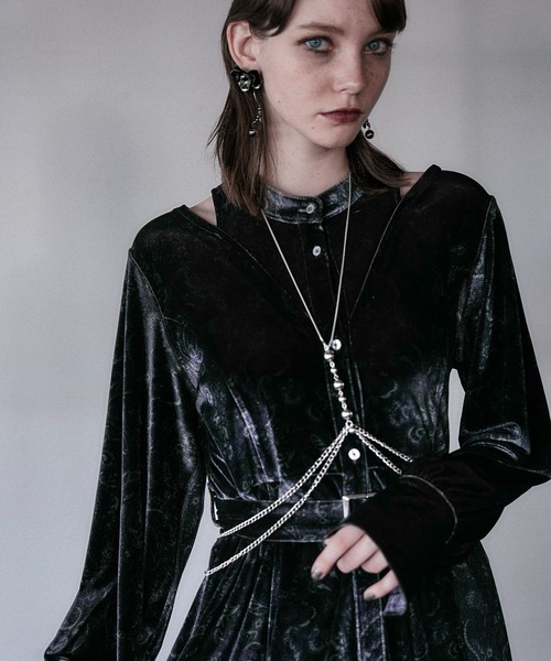 HARE（ハレ）の「2WAYペイズリーベロアワンピース(HARE)（ワンピース・レディース・ブラック/グレー・FREE）」の21枚目の写真