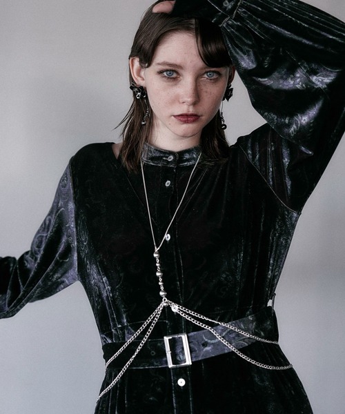 HARE（ハレ）の「2WAYペイズリーベロアワンピース(HARE)（ワンピース・レディース・ブラック/グレー・FREE）」の19枚目の写真