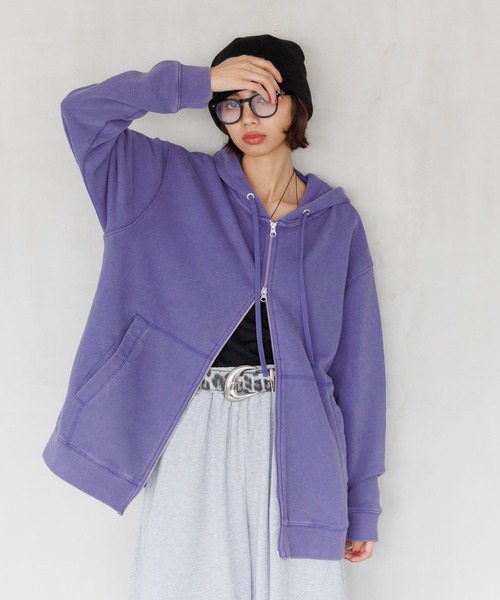 PAGEBOY（ページボーイ）の「クラフトスウェットWZIPパーカー/フーディ　【ミドル・ロング丈の選べる2サイズ展開】（パーカー・レディース・杢グレー/ダークネイビー/レッド系その他/ブラック系/ブラウン/モスグリーン・MEDIUM/LARGE）」の19枚目の写真