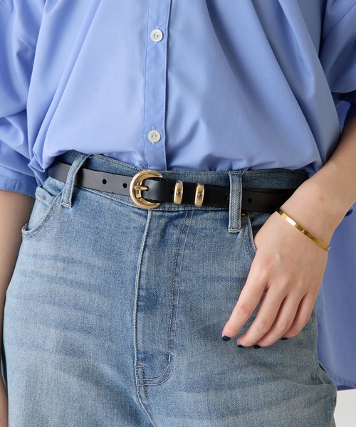 PAPILLONNER（パピヨネ）の「ラウンドバックルベルト（ベルト・レディース・ダークブラウン/ブラック・FREE）」の5枚目の写真