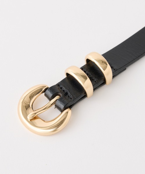 PAPILLONNER（パピヨネ）の「ラウンドバックルベルト（ベルト・レディース・ダークブラウン/ブラック・FREE）」の10枚目の写真