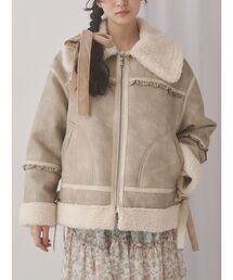 値下げしました⭐︎ムートンコート　ロング　ベージュ　フリンジ 値下げしました⭐︎ムートンコート ロング ベージュ フリンジ