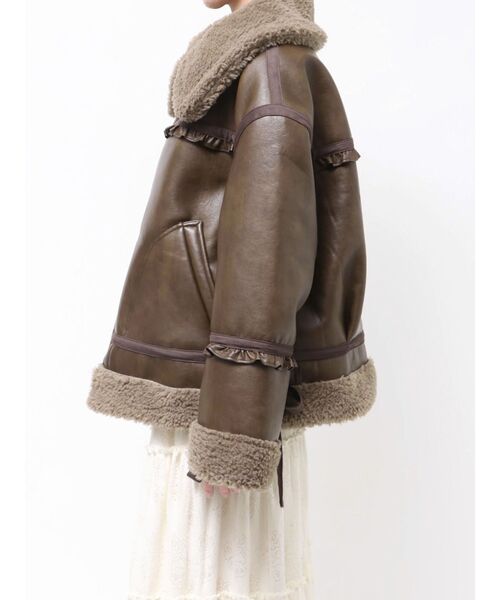 merry jenny（メリージェニー）の「クリームボアムートンブルゾン（ムートンコート・レディース・ブラウン/ピンク/ベージュ・FREE）」の16枚目の写真