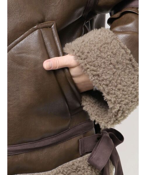 merry jenny（メリージェニー）の「クリームボアムートンブルゾン（ムートンコート・レディース・ブラウン/ピンク/ベージュ・FREE）」の20枚目の写真