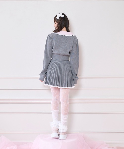 セール】コットンレースニットプリーツセットアップ（セットアップ