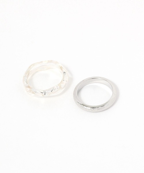 studio CLIP（スタディオクリップ）の「【daily CLIP】アクリル＊サンドセットリング（リング・レディース・その他1/その他2・FREE）」の3枚目の写真
