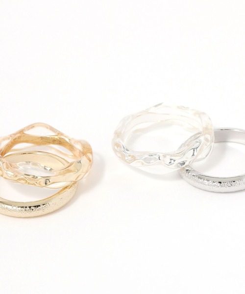 studio CLIP（スタディオクリップ）の「【daily CLIP】アクリル＊サンドセットリング（リング・レディース・その他1/その他2・FREE）」の4枚目の写真