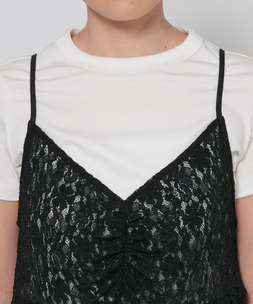 LOWRYS FARM(ローリーズファーム)の「カットレースキャミチュニック 583881(キャミソール・レディース・ブラック/アイボリー・FREE)」の16枚目の写真