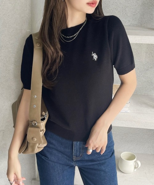 U.S. POLO ASSN.(ユーエスポロアッスン)の「【U.S. POLO ASSN】半袖 サマーニット(ニット/セーター・レディース・ピンク/ブラック/アイボリー・M/L)」の9枚目の写真