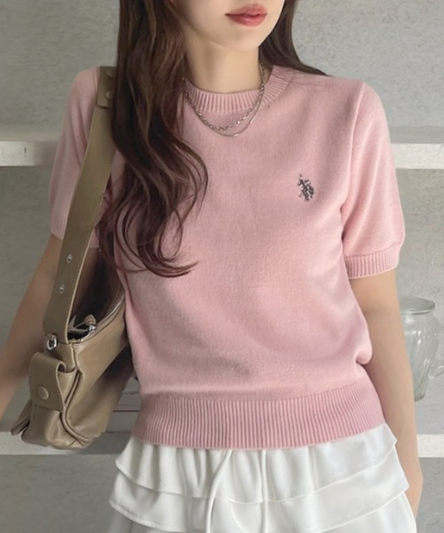 U.S. POLO ASSN.(ユーエスポロアッスン)の「【U.S. POLO ASSN】半袖 サマーニット(ニット/セーター・レディース・ピンク/ブラック/アイボリー・M/L)」の15枚目の写真