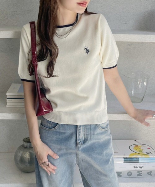U.S. POLO ASSN.(ユーエスポロアッスン)の「【U.S. POLO ASSN】半袖 サマーニット(ニット/セーター・レディース・ピンク/ブラック/アイボリー・M/L)」の20枚目の写真