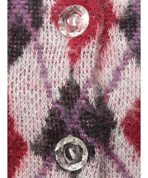 jouetie（ジュエティ）の「2WAYパターンショートカーデ 花柄 アーガイル（カーディガン/ボレロ・レディース・ブラック/オフホワイト/グレー/ピンク・MEDIUM）」の18枚目の写真