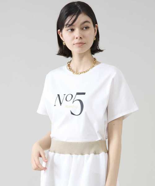 Tiara(ティアラ)の「NO.5ドルマンTシャツ(Tシャツ/カットソー・レディース・チャコールグレー/ホワイト・FREE)」の4枚目の写真