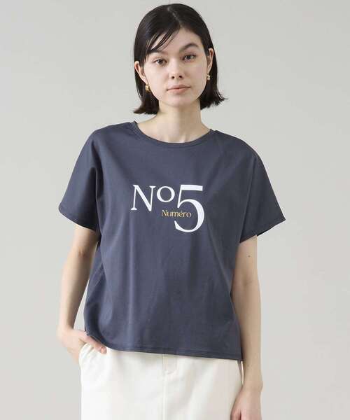 Tiara(ティアラ)の「NO.5ドルマンTシャツ(Tシャツ/カットソー・レディース・チャコールグレー/ホワイト・FREE)」の11枚目の写真