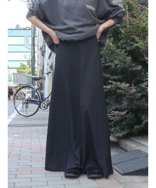 Ungrid（アングリッド）の「カットジャカードフィトフレアスカート（スカート・レディース・ブラック/オフホワイト・FREE）」の3枚目の写真