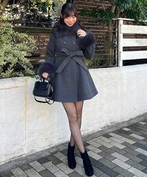 MAJESTIC LEGON(マジェスティックレゴン)のマルチwayフェイクファーカラーフレアコート(その他アウター)