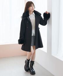 MAJESTIC LEGON(マジェスティックレゴン)の【お気に入り10,000件超え/美シルエットで高レビュー★★★★★】マルチwayフェイクファーカラーフレアコート(その他アウター)