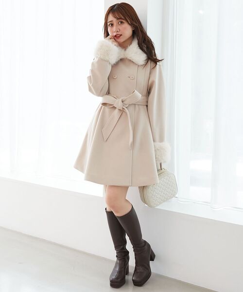 マルチwayフェイクファーカラーフレアコート（その他アウター