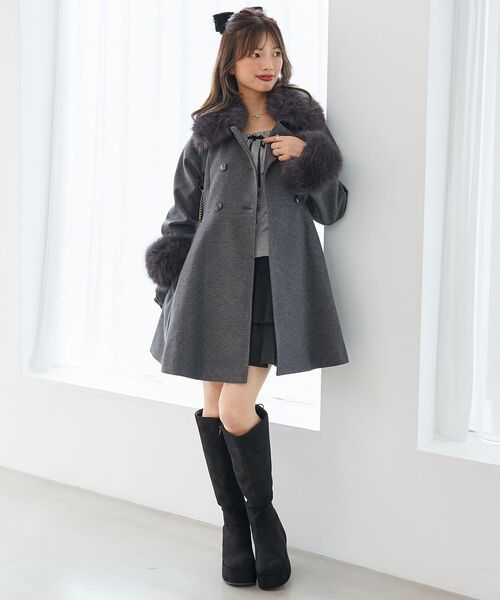 マルチwayフェイクファーカラーフレアコート（その他アウター