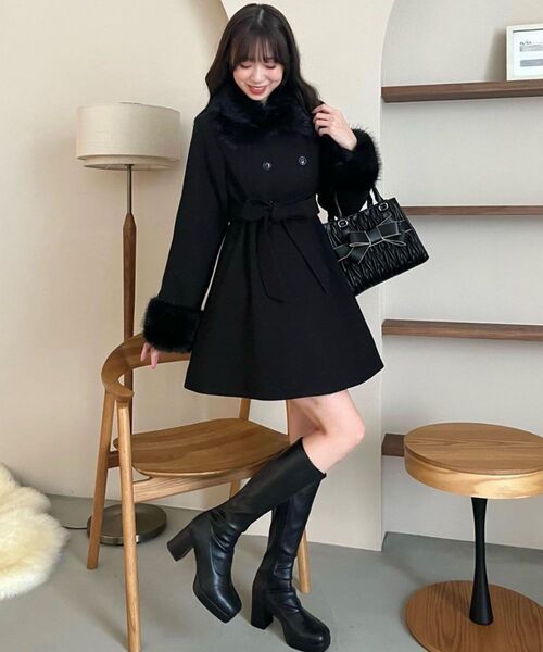 セール】マルチwayフェイクファーカラーフレアコート（その他アウター