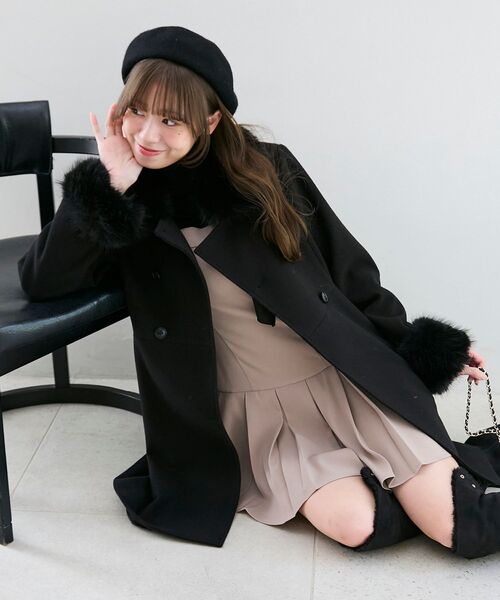 マルチwayフェイクファーカラーフレアコート（その他アウター