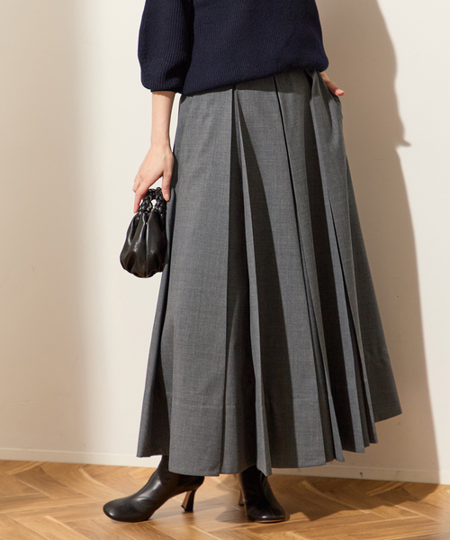 journal standard L'essage(ジャーナルスタンダードレサージュ)の「《追加》WOOLプリーツスカート(スカート・レディース・グレー/ブラック・36/38)」の1枚目の写真