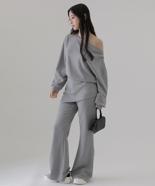 SUWDEE（スーディー）の「sweat layered pants setup（セットアップ・レディース・グレー/ブラック・M/S）」の2枚目の写真
