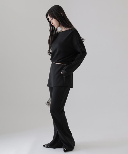 SUWDEE（スーディー）の「sweat layered pants setup（セットアップ・レディース・グレー/ブラック・M/S）」の6枚目の写真