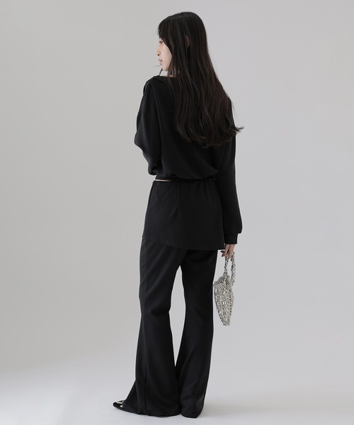 SUWDEE（スーディー）の「sweat layered pants setup（セットアップ・レディース・グレー/ブラック・M/S）」の7枚目の写真