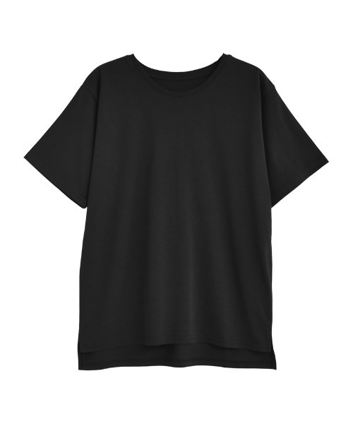 Re:EDIT（リエディ）の「[UVカット][汗じみ防止][両面撥水加工]コットン天竺半袖Tシャツ（Tシャツ/カットソー・レディース・ブラック/ネイビー/グレー・MEDIUM/LARGE）」の20枚目の写真
