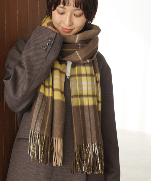 JOURNAL STANDARD relume（ジャーナルスタンダード　レリューム）の「RELUME ウールカシミヤストール（ストール/ショール・レディース・ブルー/チャコールグレー/ベージュ/ブラウン・FREE）」の3枚目の写真