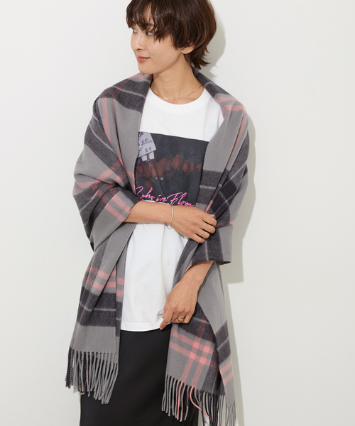 JOURNAL STANDARD relume（ジャーナルスタンダード　レリューム）の「RELUME ウールカシミヤストール（ストール/ショール・レディース・ブルー/チャコールグレー/ベージュ/ブラウン・FREE）」の8枚目の写真