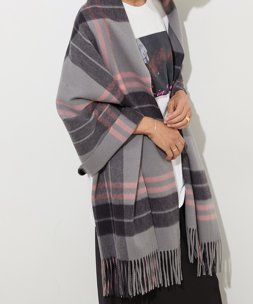 JOURNAL STANDARD relume（ジャーナルスタンダード　レリューム）の「RELUME ウールカシミヤストール（ストール/ショール・レディース・ブルー/チャコールグレー/ベージュ/ブラウン・FREE）」の9枚目の写真