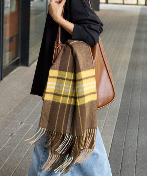 JOURNAL STANDARD relume（ジャーナルスタンダード　レリューム）の「RELUME ウールカシミヤストール（ストール/ショール・レディース・ブルー/チャコールグレー/ベージュ/ブラウン・FREE）」の12枚目の写真