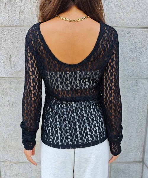 esutoreja(エストレジャ)の「フラワーレースバックオープントップス(Tシャツ/カットソー・レディース・ブラウン/アイボリー/ブラック・FREE)」の17枚目の写真