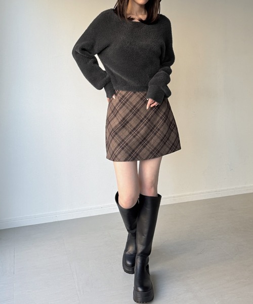 junoah(ジュノア)の「2wayベロアリボンシャギーニットカーディガン(カーディガン/ボレロ・レディース・レッド/アイボリー/チャコール・LARGE/MEDIUM)」の14枚目の写真