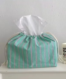 ammy.（エイミードット）の「【 ammy. / エイミードット 】 ストライプ ドロスト ティッシュ カバー（収納グッズ）」