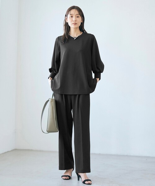 RONEL（ロネル）の「【RONEL】カットジョーゼットワイドパンツ（その他パンツ・レディース・ブラック/モカ/ライトグレー・S/M/L）」の8枚目の写真