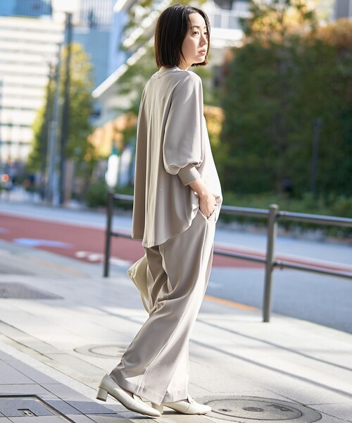 RONEL（ロネル）の「【RONEL】カットジョーゼットワイドパンツ（その他パンツ・レディース・ブラック/モカ/ライトグレー・S/M/L）」の13枚目の写真