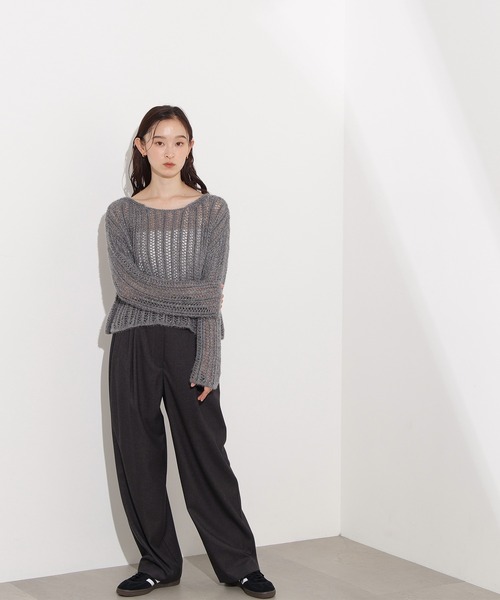 N.（N. Natural Beauty Basic）（エヌエヌナチュラルビューティーベーシック）の「【PS/低身長サイズ】リラックスタックワイドパンツ（その他パンツ・レディース・チャコールグレー/ベージュ/ブラウン・MEDIUM/SMALL/P/S）」の5枚目の写真