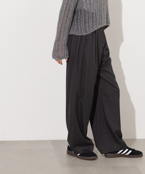 N.（N. Natural Beauty Basic）（エヌエヌナチュラルビューティーベーシック）の「【PS/低身長サイズ】リラックスタックワイドパンツ（その他パンツ・レディース・チャコールグレー/ベージュ/ブラウン・MEDIUM/SMALL/P/S）」の6枚目の写真