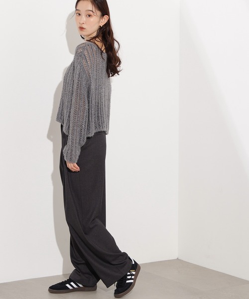 N.（N. Natural Beauty Basic）（エヌエヌナチュラルビューティーベーシック）の「【PS/低身長サイズ】リラックスタックワイドパンツ（その他パンツ・レディース・チャコールグレー/ベージュ/ブラウン・MEDIUM/SMALL/P/S）」の8枚目の写真