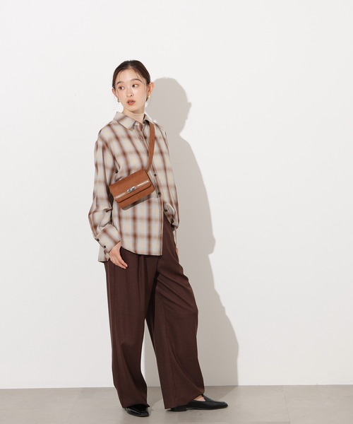 N.（N. Natural Beauty Basic）（エヌエヌナチュラルビューティーベーシック）の「【PS/低身長サイズ】リラックスタックワイドパンツ（その他パンツ・レディース・チャコールグレー/ベージュ/ブラウン・MEDIUM/SMALL/P/S）」の18枚目の写真