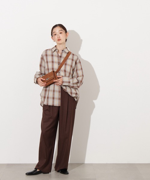 N.（N. Natural Beauty Basic）（エヌエヌナチュラルビューティーベーシック）の「【PS/低身長サイズ】リラックスタックワイドパンツ（その他パンツ・レディース・チャコールグレー/ベージュ/ブラウン・MEDIUM/SMALL/P/S）」の19枚目の写真