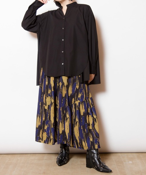 OSMOSIS（オズモーシス）の「バックフレアーブラウス（シャツ/ブラウス・レディース・ブラック/ホワイト/ブラウン・ONE SIZE）」の14枚目の写真