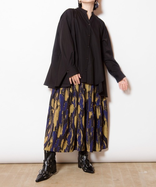 OSMOSIS（オズモーシス）の「バックフレアーブラウス（シャツ/ブラウス・レディース・ブラック/ホワイト/ブラウン・ONE SIZE）」の16枚目の写真